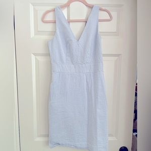 JCrew blue seersucker dress